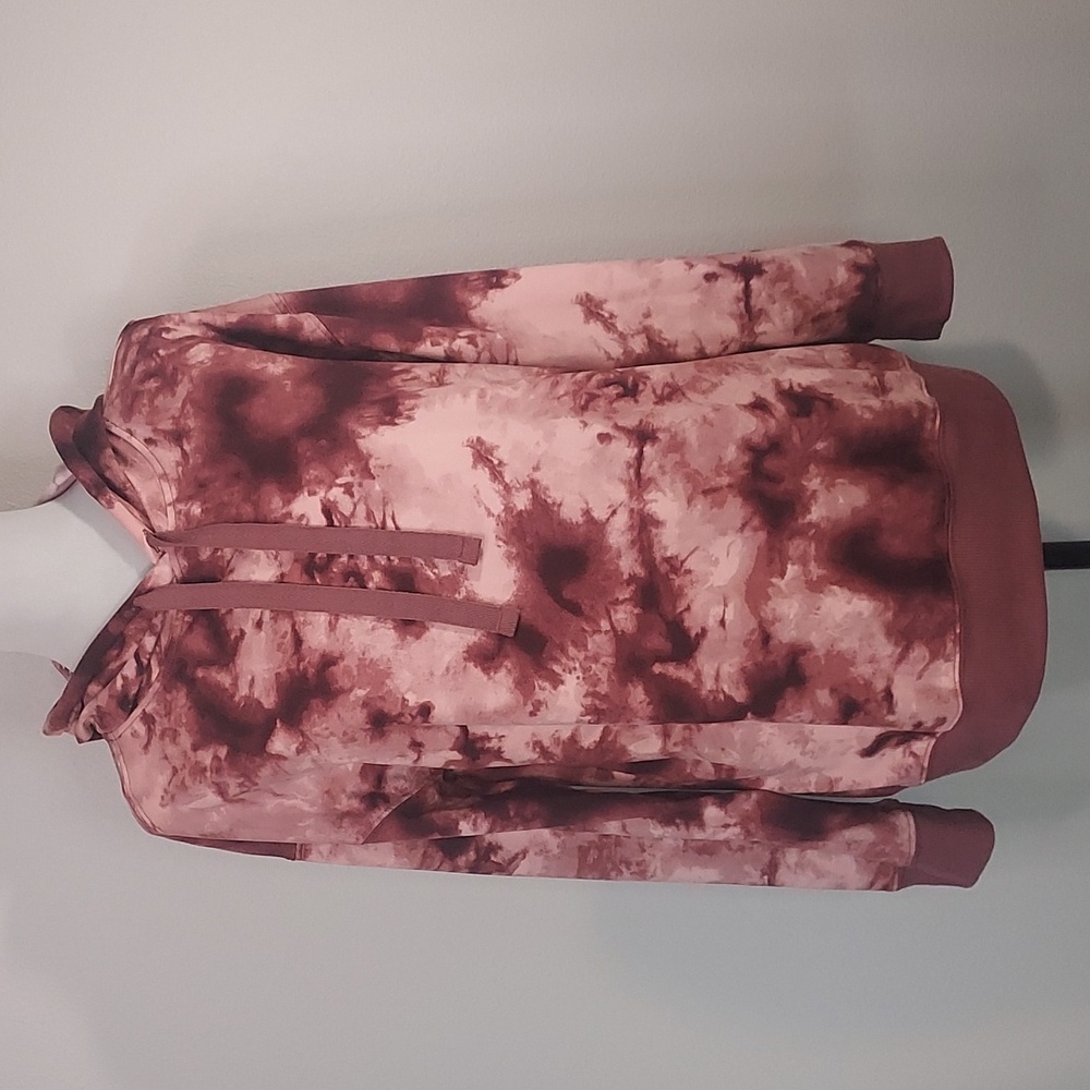 Gold Nation Pink Maroon Tie-Dye Lightweight Hooded Sweatshirt Size Medium